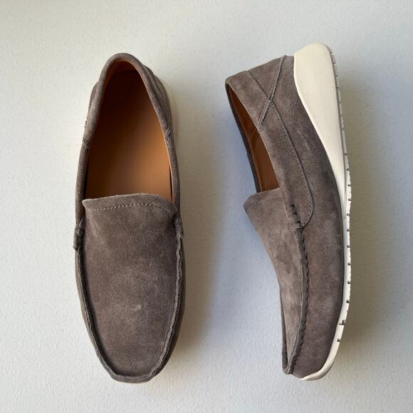 Olukai Ka\'a Suede Loafers Men\'s 9 Gray Drop-In Heel Minimalist Old Money NEW main image 6